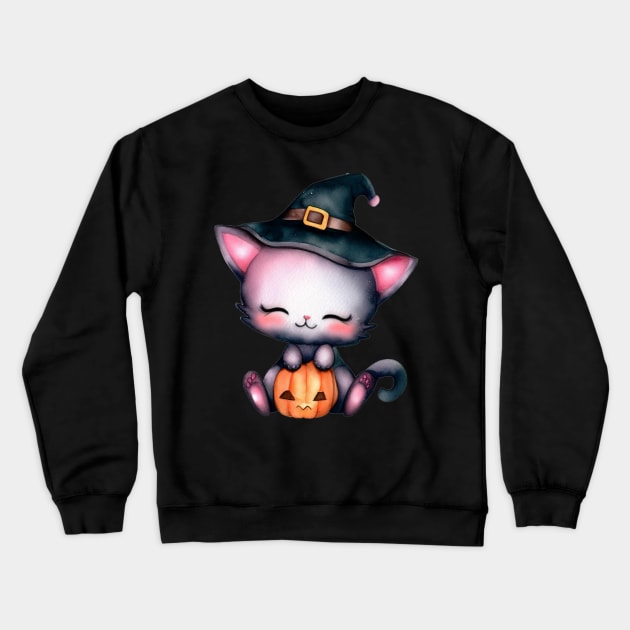 Little Cuties - Halloween Kitty Crewneck Sweatshirt by CAutumnTrapp